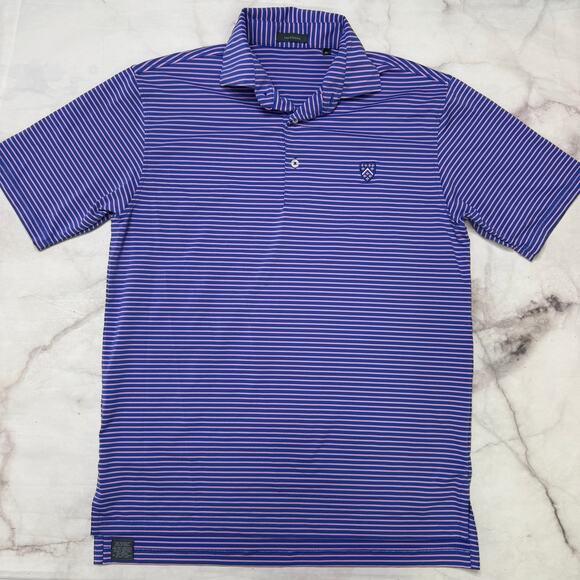 Turtleson Golf Polo Shirt Size S Mens Short Sleeve Blue Stripe Berkley Hall - Picture 1 of 5